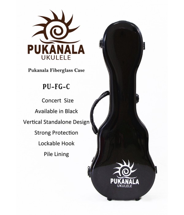【台灣烏克麗麗專門店】Pukanala Ukulele 專業玻璃纖維盒(黑)
